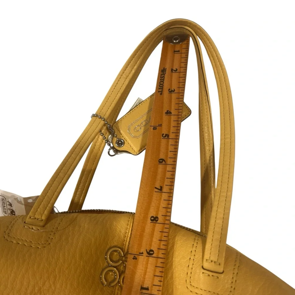 Coach Julia Satchel leather handbag yellow new vintage casual classic SEE FLAW